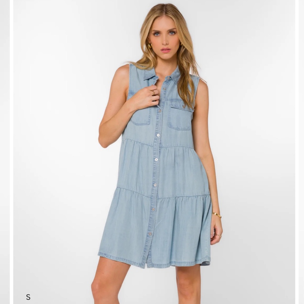 Velvet Heart Light Blue Sleeveless Mini Dress